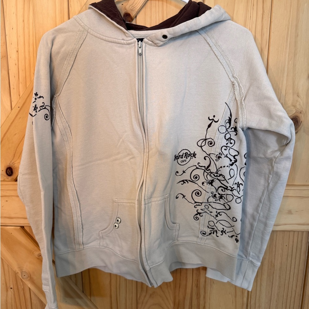 Hard Rock Cafe Cream Jacket with Black Label